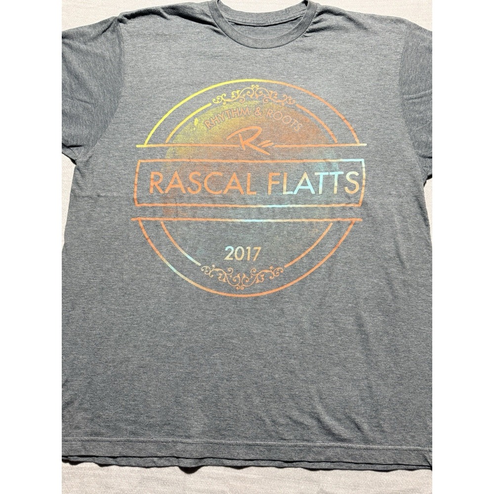 Rare Rascal Flatts "Rhythm & Roots" 2017‎ Concert Tour T-Shirt - Gray Heather XL